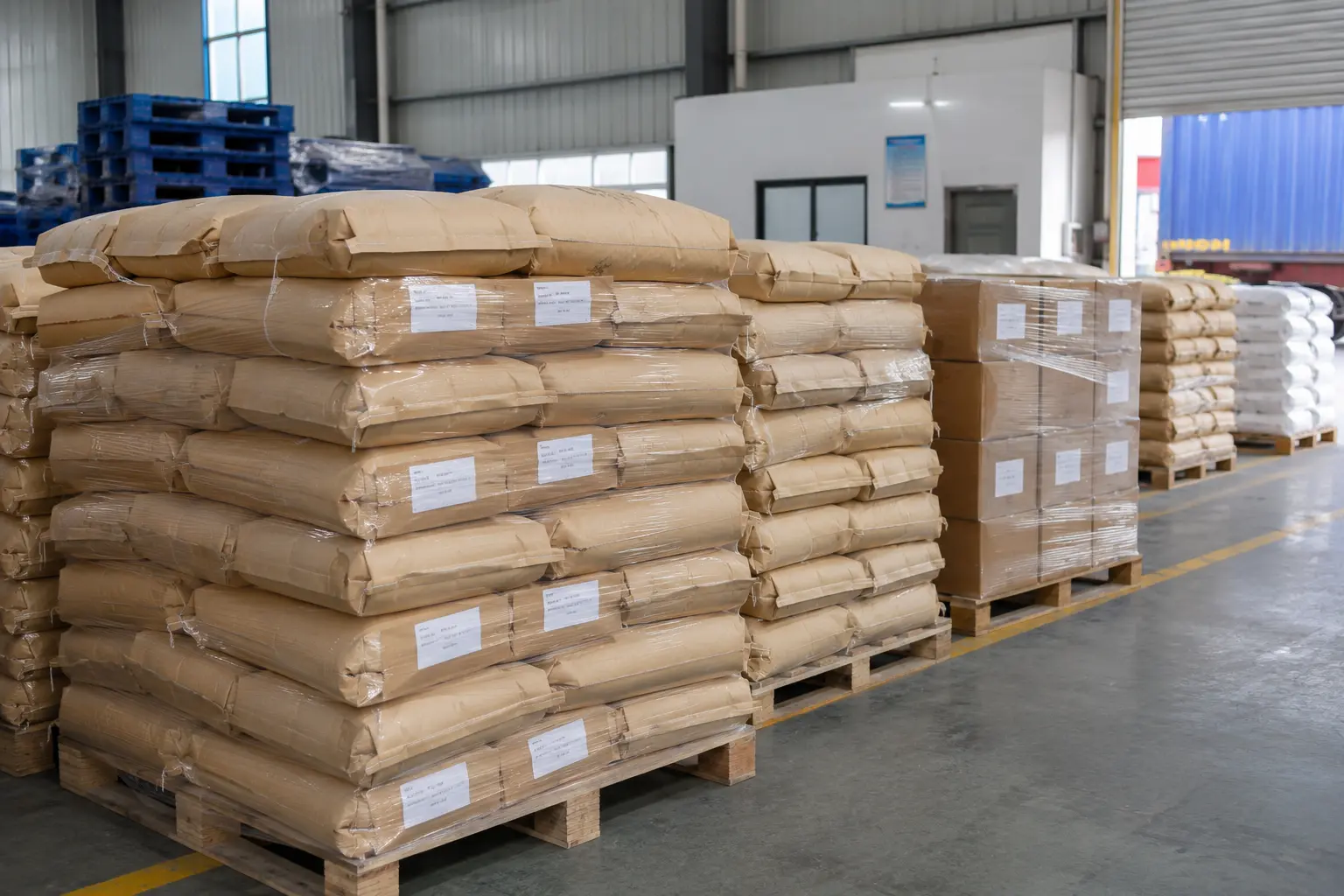 Export bags and palletized PP masterbatch goods