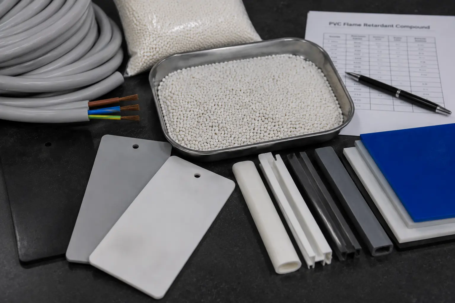 PVC flame retardant cable compound samples
